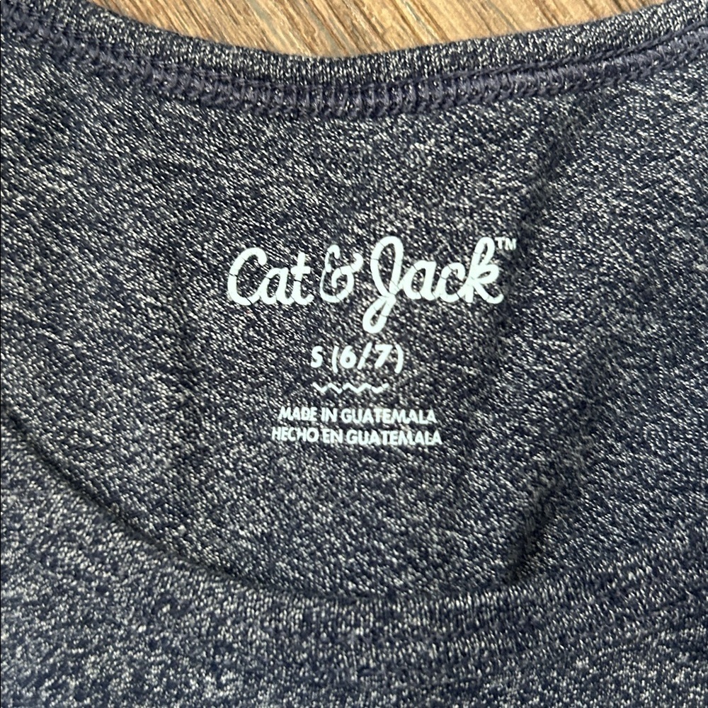 Cat & Jack blue/green "Dude" sleeveless tank top, kids size small 6/7 - Picture 2 of 2
